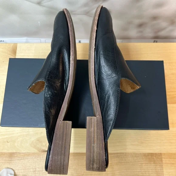 Madewell black leather loafer mule size 8 - Picture 9 of 11
